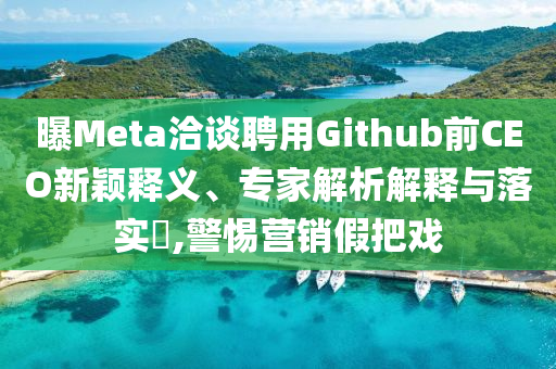 曝Meta洽談聘用Github前CEO新穎釋義、專家解析解釋與落實?,警惕營銷假把戲