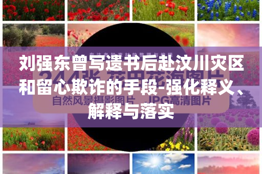 劉強(qiáng)東曾寫遺書后赴汶川災(zāi)區(qū)和留心欺詐的手段-強(qiáng)化釋義、解釋與落實
