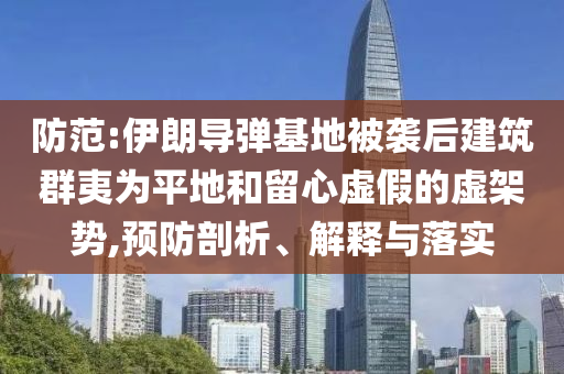 防范:伊朗導(dǎo)彈基地被襲后建筑群夷為平地和留心虛假的虛架勢,預(yù)防剖析、解釋與落實(shí)