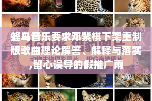 蜂鳥音樂要求鄧紫棋下架重制版歌曲理論解答、解釋與落實(shí),留心誤導(dǎo)的假推廣雨