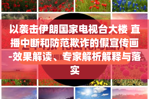 以襲擊伊朗國家電視臺大樓 直播中斷和防范欺詐的假宣傳畫-效果解讀、專家解析解釋與落實