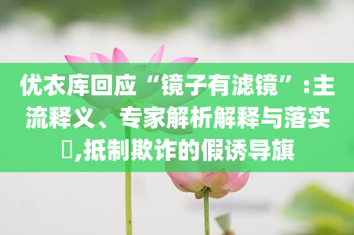 優(yōu)衣庫回應(yīng)“鏡子有濾鏡”:主流釋義、專家解析解釋與落實(shí)?,抵制欺詐的假誘導(dǎo)旗
