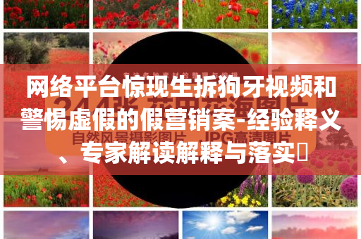 網(wǎng)絡(luò)平臺驚現(xiàn)生拆狗牙視頻和警惕虛假的假營銷案-經(jīng)驗(yàn)釋義、專家解讀解釋與落實(shí)?