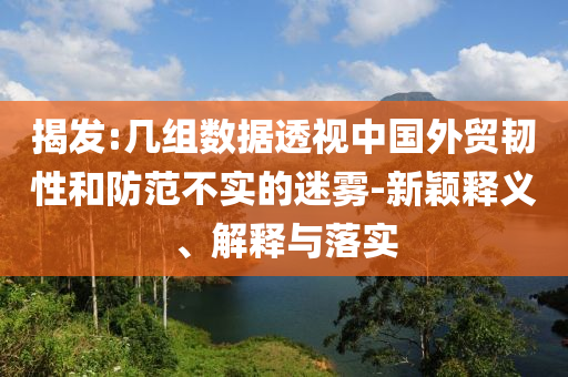 揭發(fā):幾組數(shù)據(jù)透視中國外貿(mào)韌性和防范不實的迷霧-新穎釋義、解釋與落實