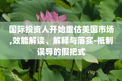 國際投資人開始重估美國市場,效能解讀、解釋與落實-抵制誤導的假把式