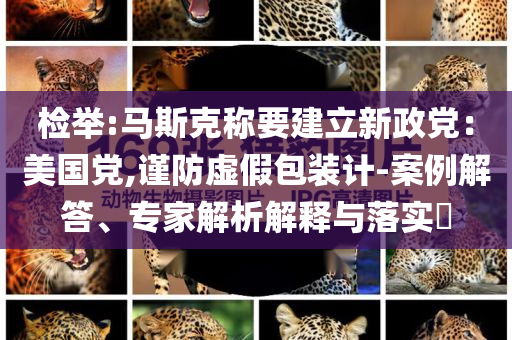 檢舉:馬斯克稱要建立新政黨：美國黨,謹防虛假包裝計-案例解答、專家解析解釋與落實?