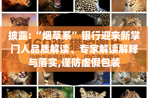 披露:“煙草系”銀行迎來新掌門人品質(zhì)解讀、專家解讀解釋與落實,謹防虛假包裝