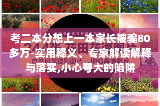 考二本分想上一本家長(zhǎng)被騙80多萬(wàn)-實(shí)用釋義、專家解讀解釋與落實(shí),小心夸大的陷阱