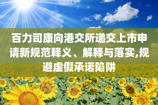 百力司康向港交所遞交上市申請(qǐng)新規(guī)范釋義、解釋與落實(shí),規(guī)避虛假承諾陷阱