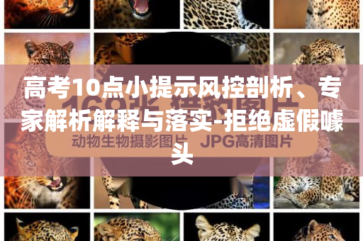 高考10點(diǎn)小提示風(fēng)控剖析、專家解析解釋與落實(shí)-拒絕虛假噱頭