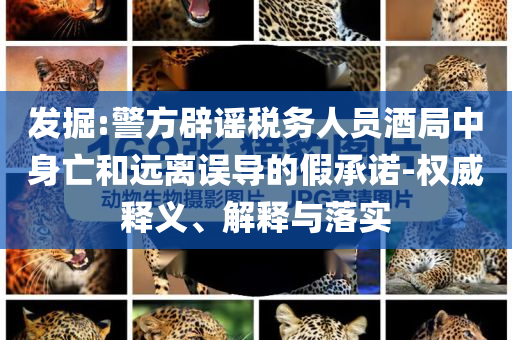發(fā)掘:警方辟謠稅務人員酒局中身亡和遠離誤導的假承諾-權威釋義、解釋與落實