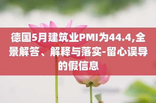 德國(guó)5月建筑業(yè)PMI為44.4,全景解答、解釋與落實(shí)-留心誤導(dǎo)的假信息