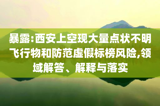 暴露:西安上空現(xiàn)大量點(diǎn)狀不明飛行物和防范虛假標(biāo)榜風(fēng)險(xiǎn),領(lǐng)域解答、解釋與落實(shí)