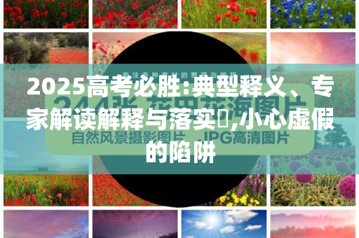 2025高考必勝:典型釋義、專家解讀解釋與落實(shí)?,小心虛假的陷阱