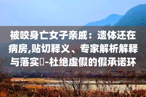 被咬身亡女子親戚：遺體還在病房,貼切釋義、專家解析解釋與落實?-杜絕虛假的假承諾環(huán)