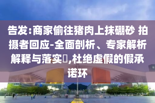 告發(fā):商家偷往豬肉上抹硼砂 拍攝者回應-全面剖析、專家解析解釋與落實?,杜絕虛假的假承諾環(huán)