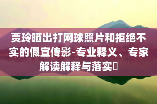 賈玲曬出打網(wǎng)球照片和拒絕不實的假宣傳影-專業(yè)釋義、專家解讀解釋與落實?