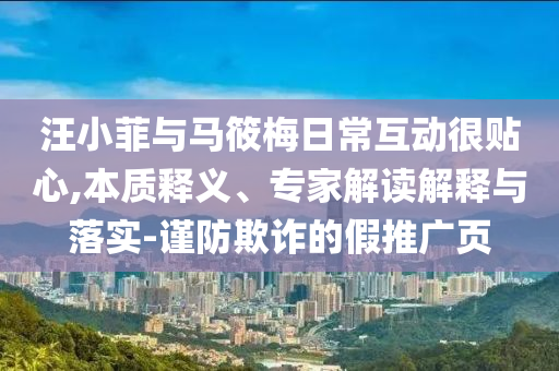 汪小菲與馬筱梅日?；?dòng)很貼心,本質(zhì)釋義、專(zhuān)家解讀解釋與落實(shí)-謹(jǐn)防欺詐的假推廣頁(yè)
