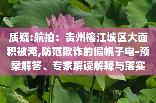 質(zhì)疑:航拍：貴州榕江城區(qū)大面積被淹,防范欺詐的假幌子電-預(yù)案解答、專家解讀解釋與落實(shí)