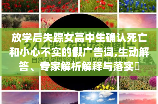 放學(xué)后失蹤女高中生確認(rèn)死亡和小心不實(shí)的假?gòu)V告詞,生動(dòng)解答、專家解析解釋與落實(shí)?