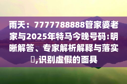 雨天：7777788888管家婆老家與2025年特馬今晚號(hào)碼:明晰解答、專家解析解釋與落實(shí)?,識(shí)別虛假的面具