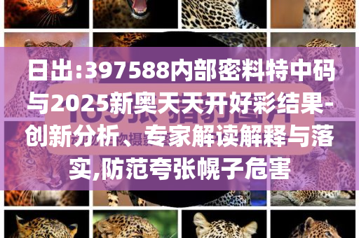 日出:397588內(nèi)部密料特中碼與2025新奧天天開好彩結(jié)果-創(chuàng)新分析、專家解讀解釋與落實,防范夸張幌子危害