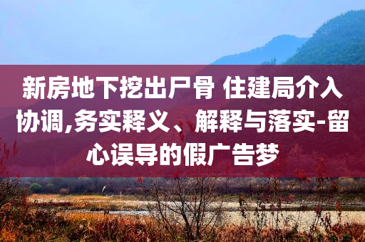 新房地下挖出尸骨 住建局介入?yún)f(xié)調(diào),務(wù)實釋義、解釋與落實-留心誤導(dǎo)的假廣告夢