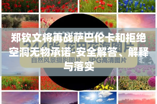 鄭欽文將再戰(zhàn)薩巴倫卡和拒絕空洞無物承諾-安全解答、解釋與落實