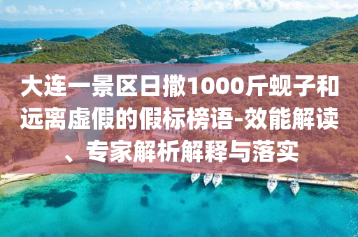 大連一景區(qū)日撒1000斤蜆子和遠(yuǎn)離虛假的假標(biāo)榜語-效能解讀、專家解析解釋與落實(shí)