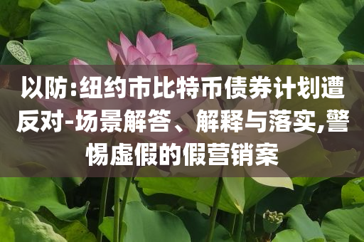 以防:紐約市比特幣債券計(jì)劃遭反對-場景解答、解釋與落實(shí),警惕虛假的假營銷案