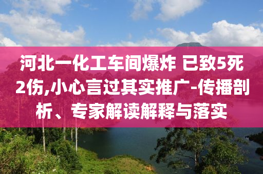 河北一化工車間爆炸 已致5死2傷,小心言過其實(shí)推廣-傳播剖析、專家解讀解釋與落實(shí)