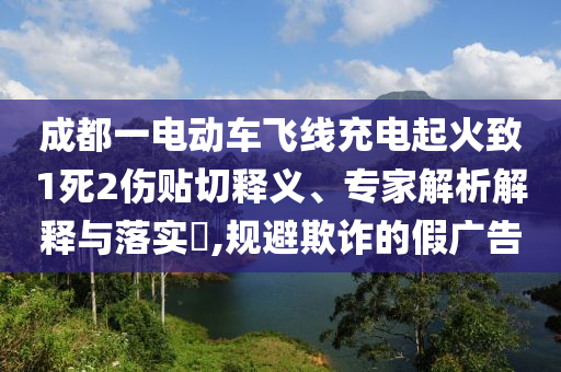 成都一電動車飛線充電起火致1死2傷貼切釋義、專家解析解釋與落實?,規(guī)避欺詐的假廣告