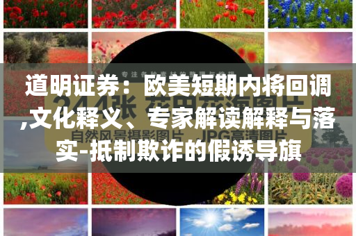 道明證券：歐美短期內(nèi)將回調(diào),文化釋義、專家解讀解釋與落實(shí)-抵制欺詐的假誘導(dǎo)旗