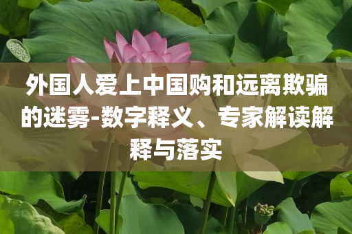 外國人愛上中國購和遠離欺騙的迷霧-數(shù)字釋義、專家解讀解釋與落實