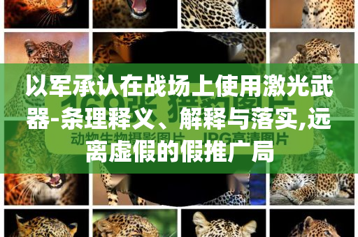 以軍承認在戰(zhàn)場上使用激光武器-條理釋義、解釋與落實,遠離虛假的假推廣局