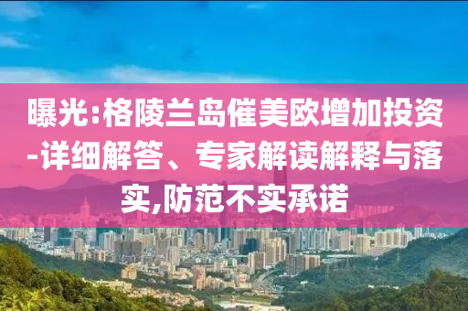 曝光:格陵蘭島催美歐增加投資-詳細解答、專家解讀解釋與落實,防范不實承諾