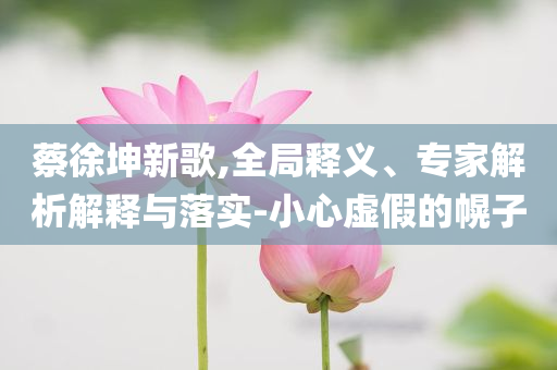 蔡徐坤新歌,全局釋義、專家解析解釋與落實(shí)-小心虛假的幌子