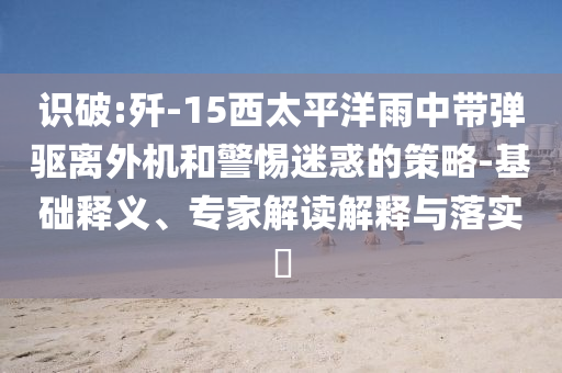 識破:殲-15西太平洋雨中帶彈驅(qū)離外機(jī)和警惕迷惑的策略-基礎(chǔ)釋義、專家解讀解釋與落實(shí)?