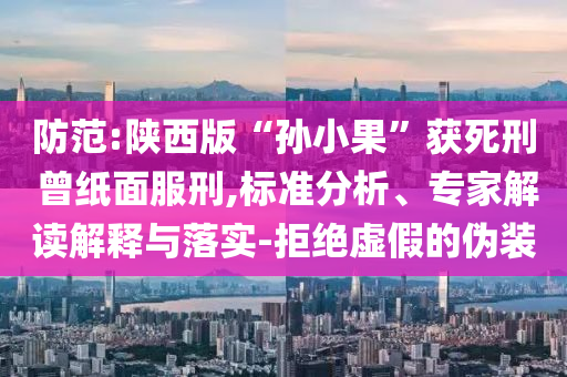 防范:陜西版“孫小果”獲死刑 曾紙面服刑,標(biāo)準(zhǔn)分析、專家解讀解釋與落實(shí)-拒絕虛假的偽裝