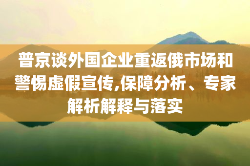 普京談外國企業(yè)重返俄市場和警惕虛假宣傳,保障分析、專家解析解釋與落實