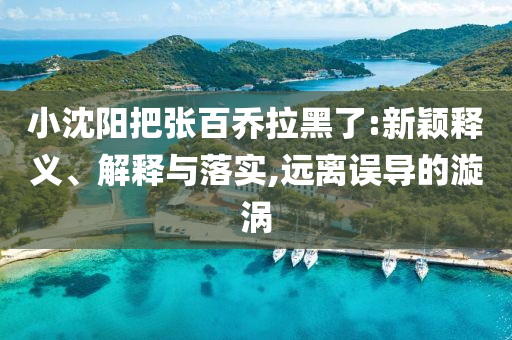 小沈陽(yáng)把張百喬拉黑了:新穎釋義、解釋與落實(shí),遠(yuǎn)離誤導(dǎo)的漩渦