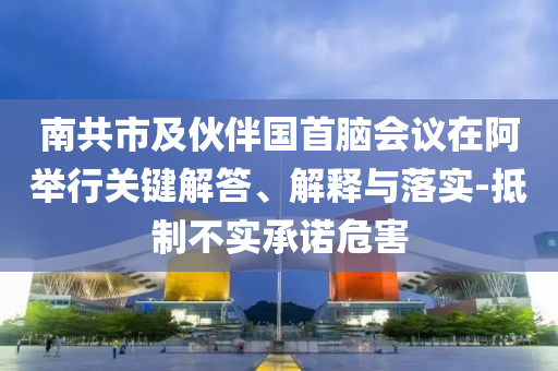 南共市及伙伴國首腦會議在阿舉行關(guān)鍵解答、解釋與落實-抵制不實承諾危害