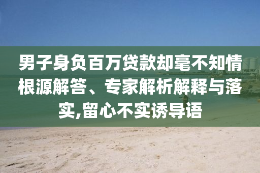 男子身負(fù)百萬(wàn)貸款卻毫不知情根源解答、專家解析解釋與落實(shí),留心不實(shí)誘導(dǎo)語(yǔ)