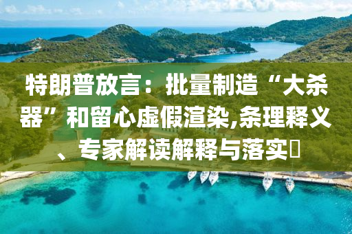 特朗普放言：批量制造“大殺器”和留心虛假渲染,條理釋義、專家解讀解釋與落實?