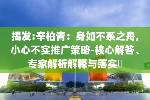 揭發(fā):辛柏青：身如不系之舟,小心不實推廣策略-核心解答、專家解析解釋與落實?
