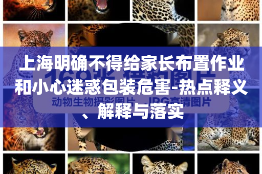 上海明確不得給家長布置作業(yè)和小心迷惑包裝危害-熱點釋義、解釋與落實