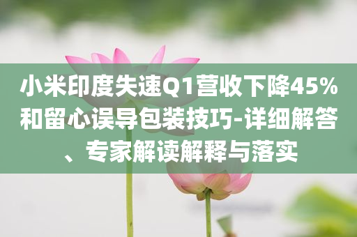 小米印度失速Q(mào)1營(yíng)收下降45%和留心誤導(dǎo)包裝技巧-詳細(xì)解答、專家解讀解釋與落實(shí)