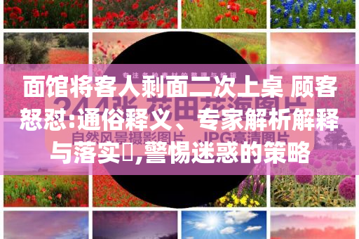 面館將客人剩面二次上桌 顧客怒懟:通俗釋義、專家解析解釋與落實?,警惕迷惑的策略