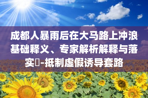 成都人暴雨后在大馬路上沖浪基礎(chǔ)釋義、專(zhuān)家解析解釋與落實(shí)?-抵制虛假誘導(dǎo)套路