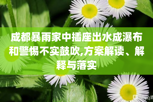 成都暴雨家中插座出水成瀑布和警惕不實鼓吹,方案解讀、解釋與落實